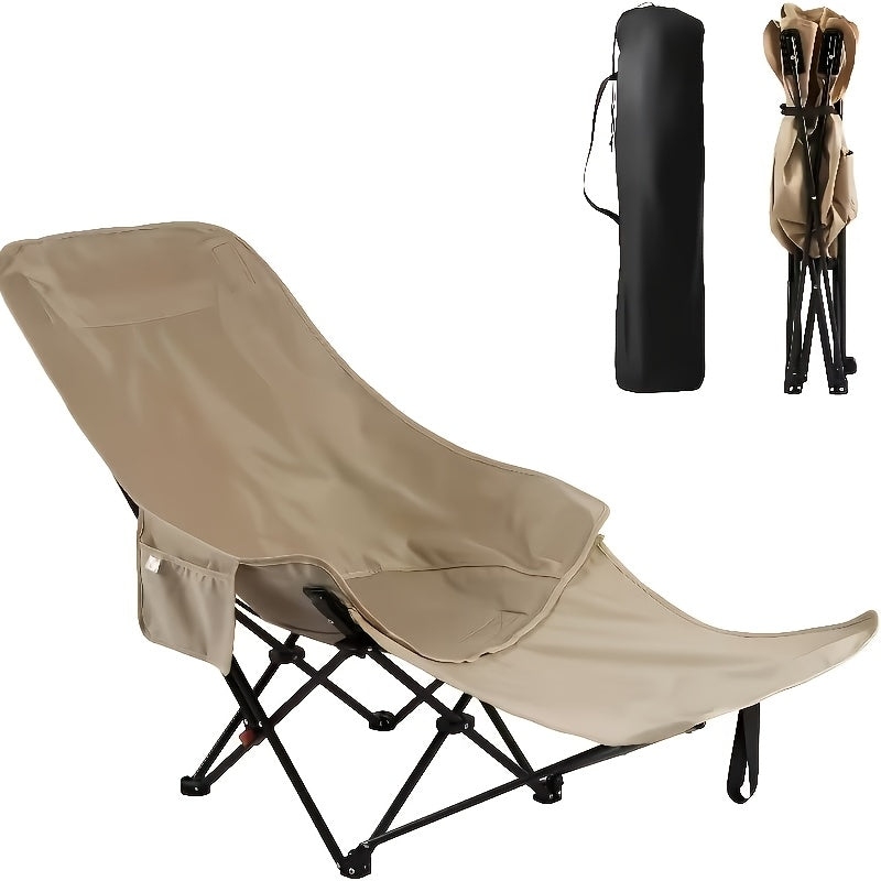 286.6 Lbs Heavy‑Duty Foldable Beach Chair with Adjustable Height & Crisscross Backrest – Portable Outdoor Chair for Camping, Fishing, Travel, Poolside & Picnic, Featuring Button‑Release Folding Mechanism and Durable Fabric