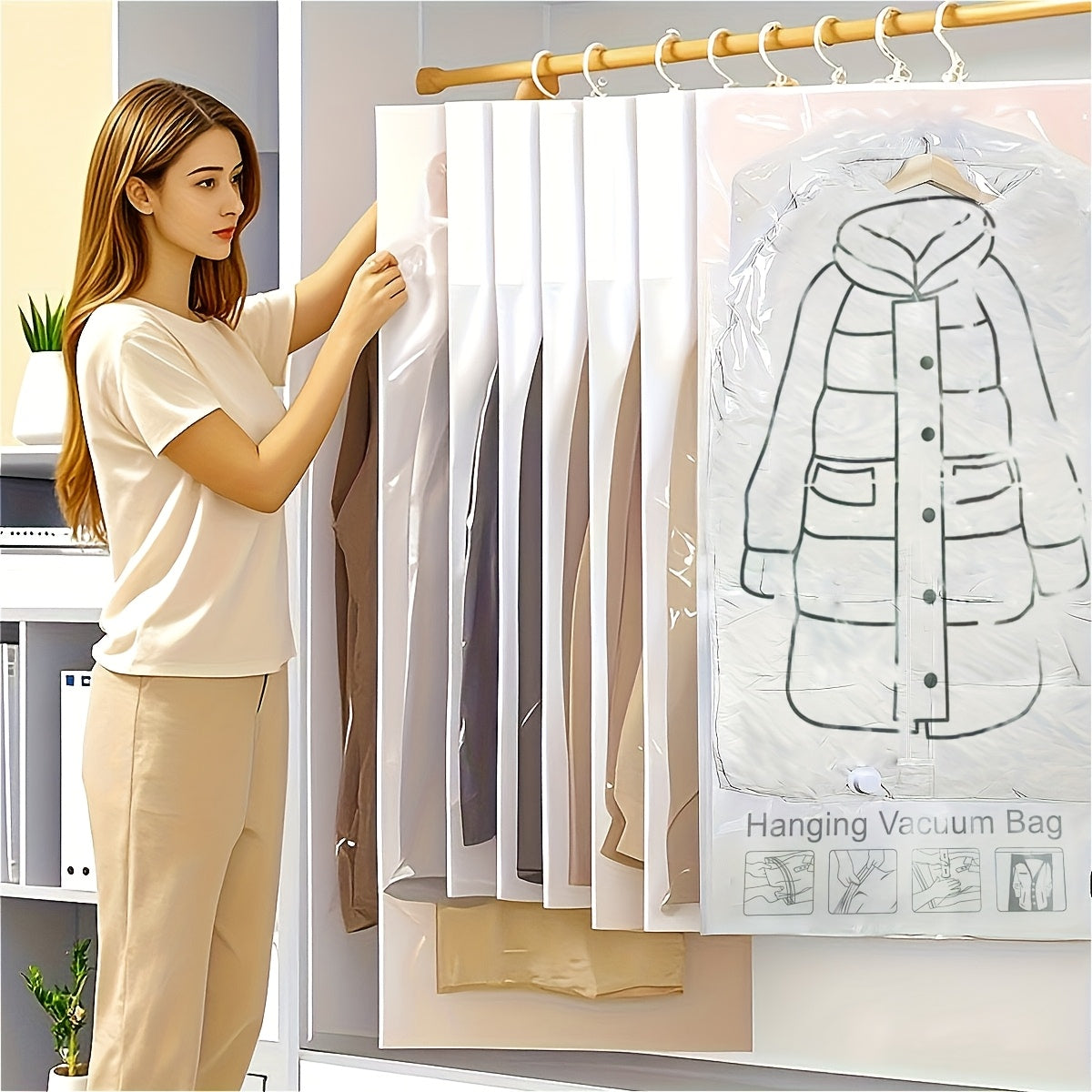 8Pcs Vacuum Storage Bags for Clothes & Suits