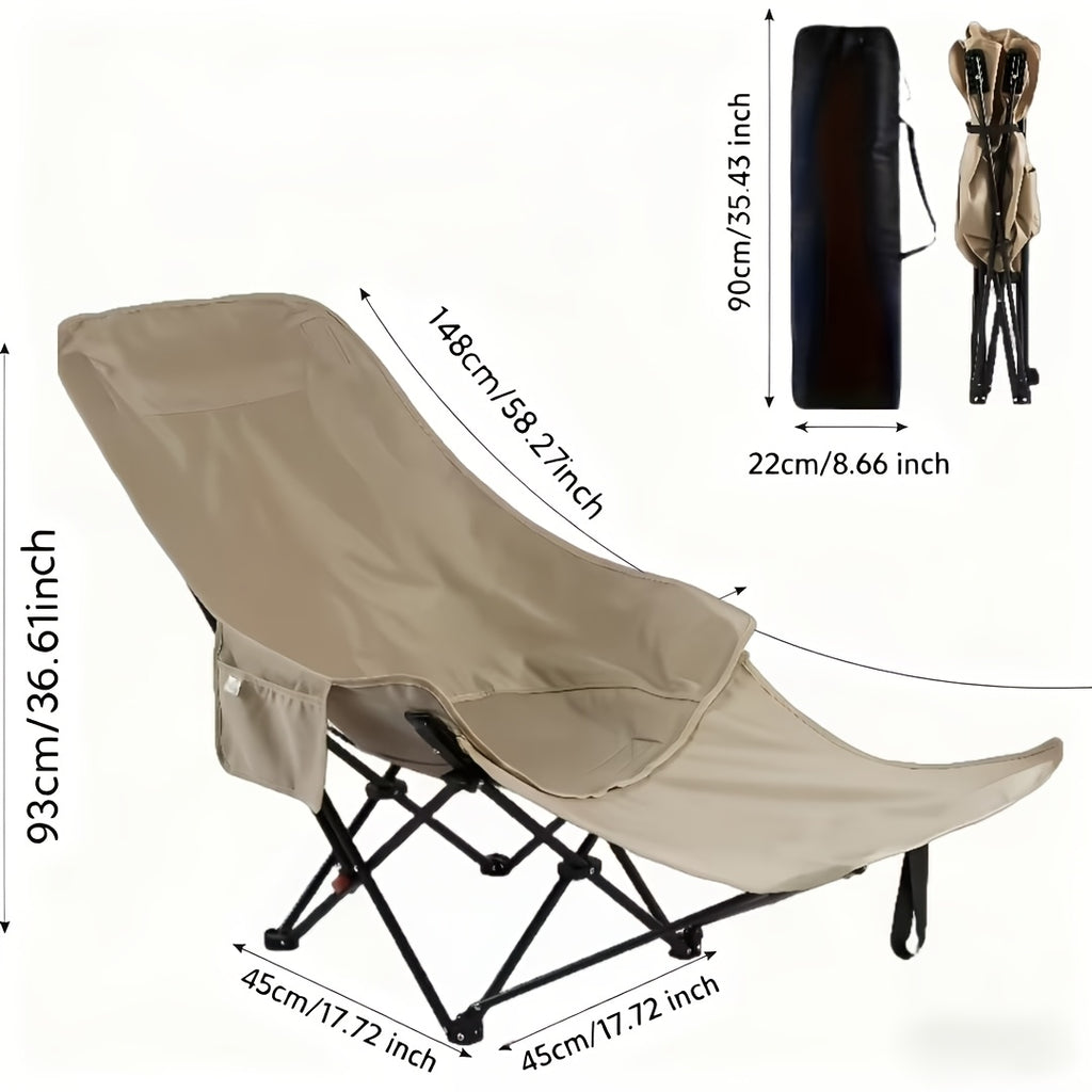 286.6 Lbs Heavy‑Duty Foldable Beach Chair with Adjustable Height & Crisscross Backrest – Portable Outdoor Chair for Camping, Fishing, Travel, Poolside & Picnic, Featuring Button‑Release Folding Mechanism and Durable Fabric