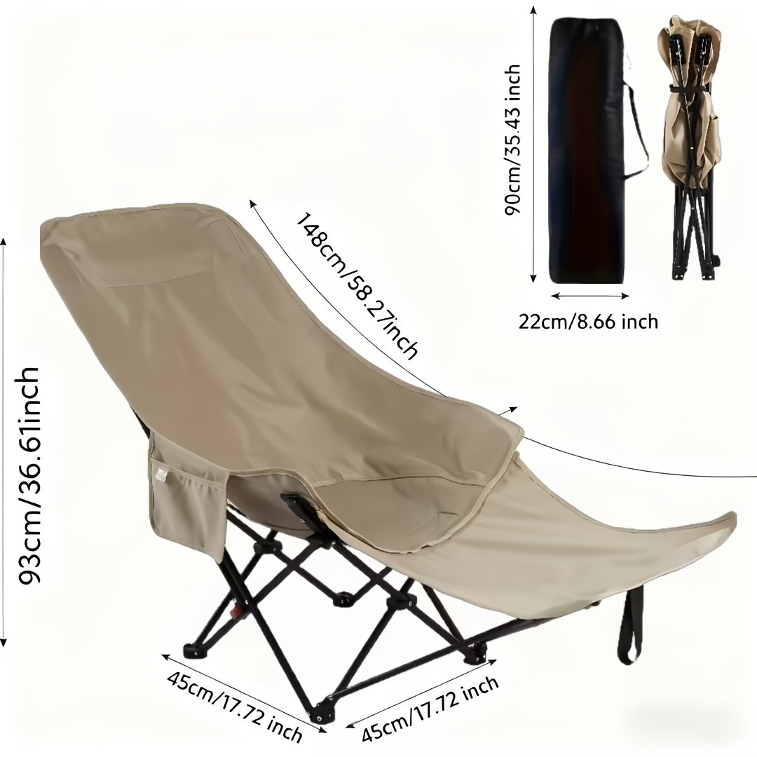 286.6 Lbs Heavy‑Duty Foldable Beach Chair with Adjustable Height & Crisscross Backrest – Portable Outdoor Chair for Camping, Fishing, Travel, Poolside & Picnic, Featuring Button‑Release Folding Mechanism and Durable Fabric