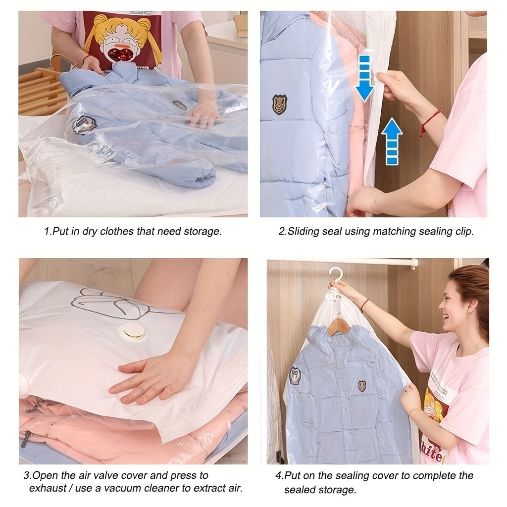 8Pcs Vacuum Storage Bags for Clothes & Suits