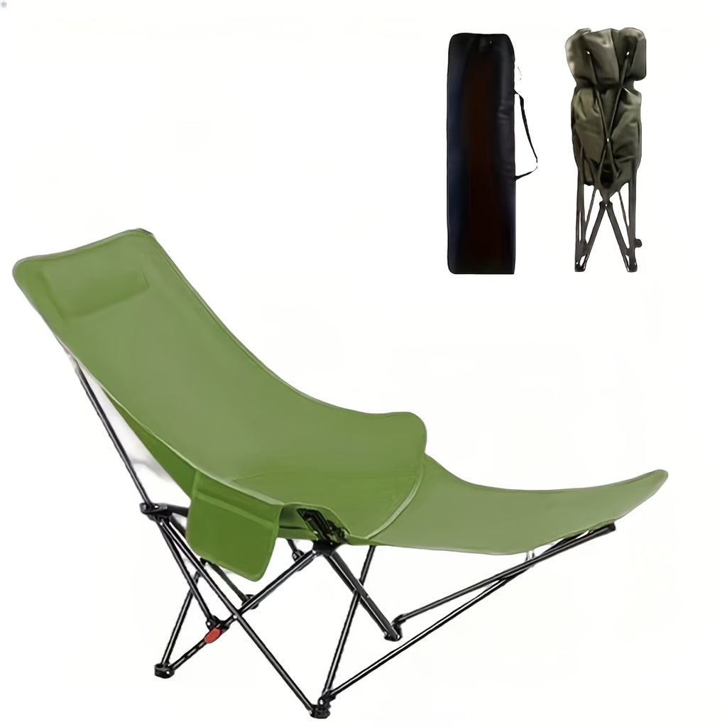 286.6 Lbs Heavy‑Duty Foldable Beach Chair with Adjustable Height & Crisscross Backrest – Portable Outdoor Chair for Camping, Fishing, Travel, Poolside & Picnic, Featuring Button‑Release Folding Mechanism and Durable Fabric