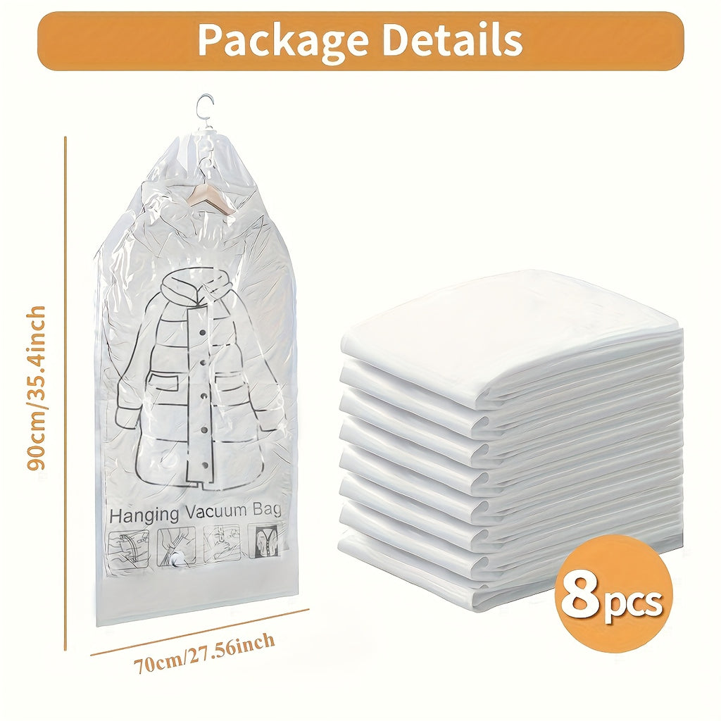 8Pcs Vacuum Storage Bags for Clothes & Suits