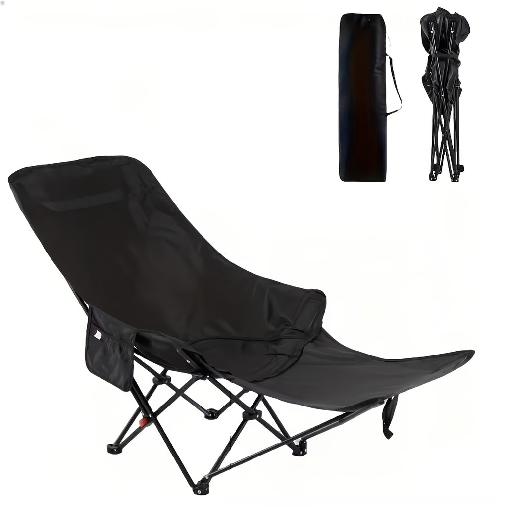 286.6 Lbs Heavy‑Duty Foldable Beach Chair with Adjustable Height & Crisscross Backrest – Portable Outdoor Chair for Camping, Fishing, Travel, Poolside & Picnic, Featuring Button‑Release Folding Mechanism and Durable Fabric