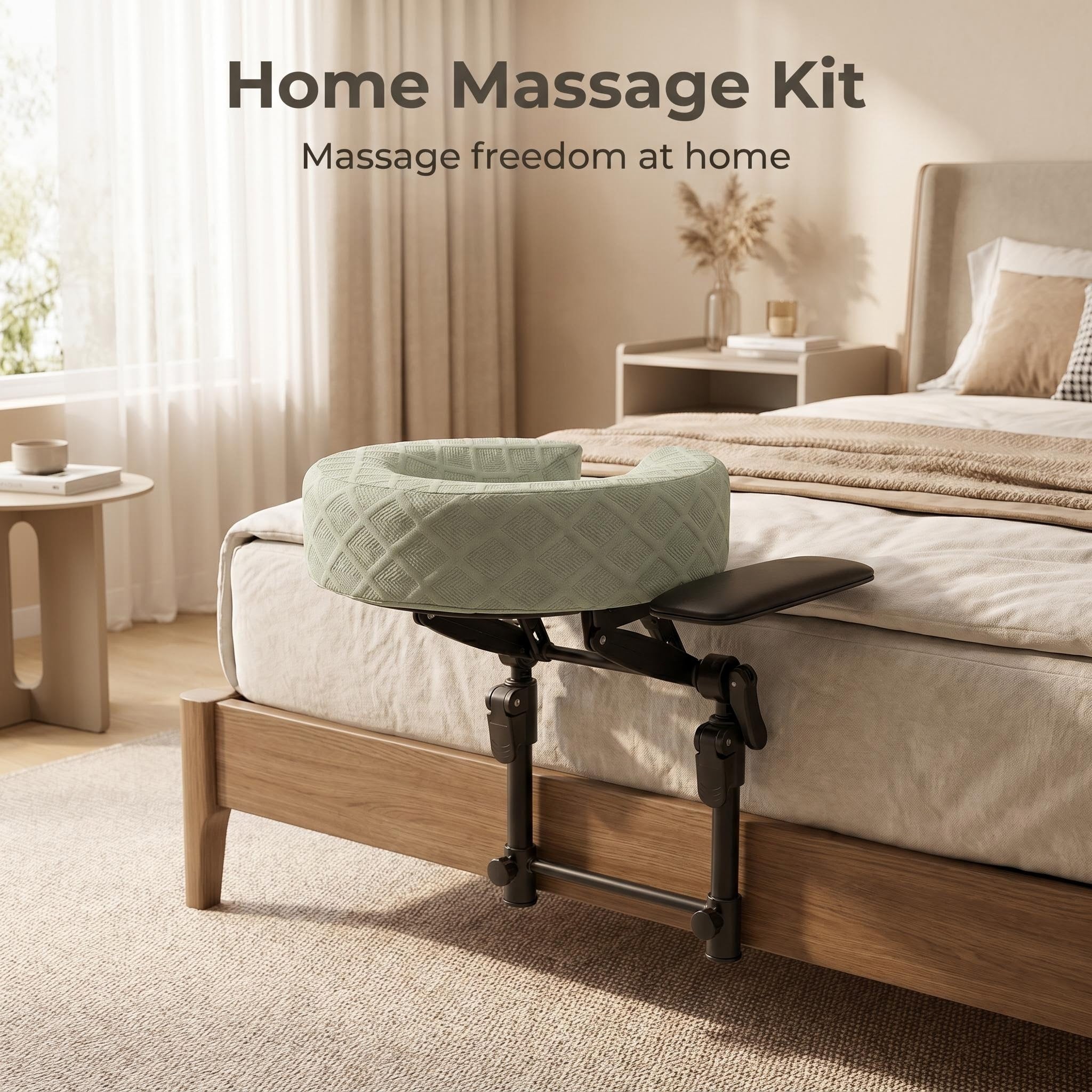 Home Massage Kit with Cloud-Like Comfort Face Pillow, Adjustable Bedside Face Cradle with Skin-Friendly Breathable Fabric, Quick Setup for Bedside Use