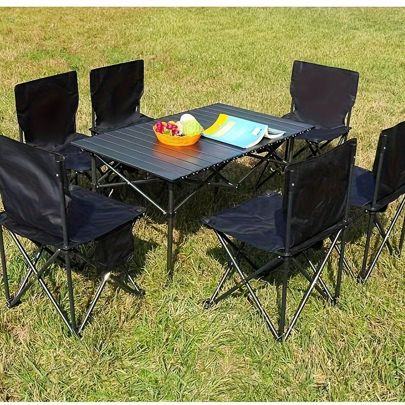 Black Portable Folding Outdoor Chairs – Lightweight Compact Design, Durable Metal Frame with Storage Bag, Ideal for Camping, Travel, Fishing & Holiday Use