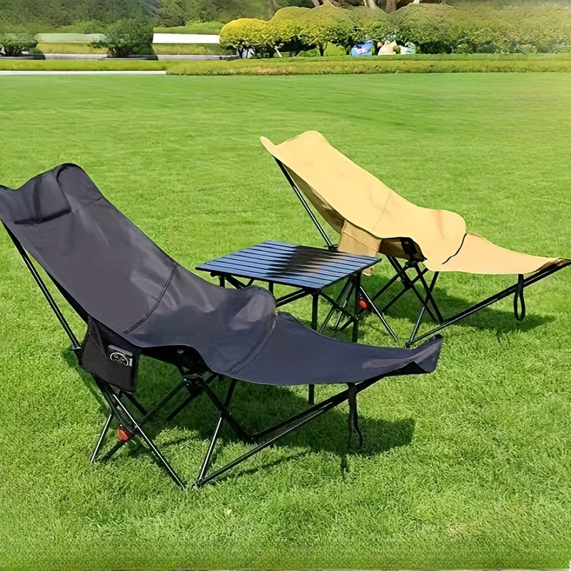 286.6 Lbs Heavy‑Duty Foldable Beach Chair with Adjustable Height & Crisscross Backrest – Portable Outdoor Chair for Camping, Fishing, Travel, Poolside & Picnic, Featuring Button‑Release Folding Mechanism and Durable Fabric