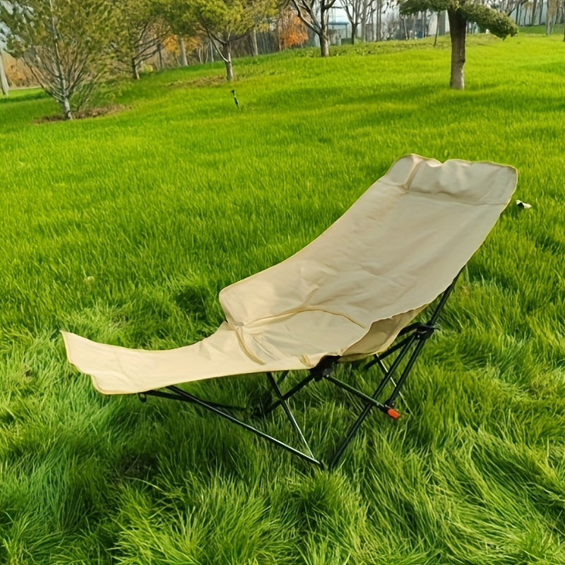 286.6 Lbs Heavy‑Duty Foldable Beach Chair with Adjustable Height & Crisscross Backrest – Portable Outdoor Chair for Camping, Fishing, Travel, Poolside & Picnic, Featuring Button‑Release Folding Mechanism and Durable Fabric