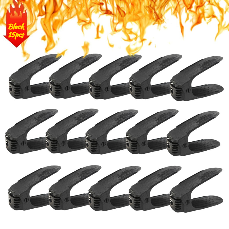 15Pcs Adjustable Plastic Shoe Rack