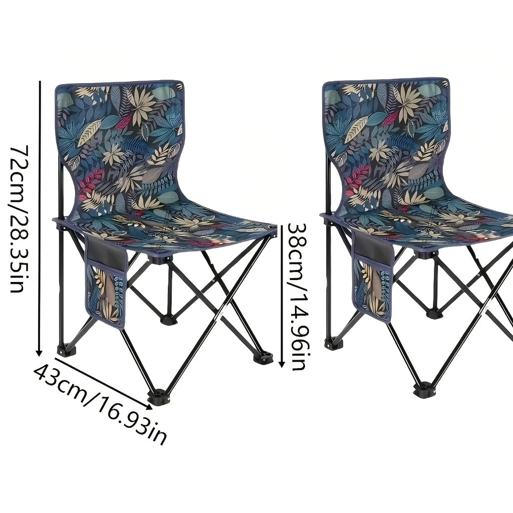 Black Portable Folding Outdoor Chairs – Lightweight Compact Design, Durable Metal Frame with Storage Bag, Ideal for Camping, Travel, Fishing & Holiday Use