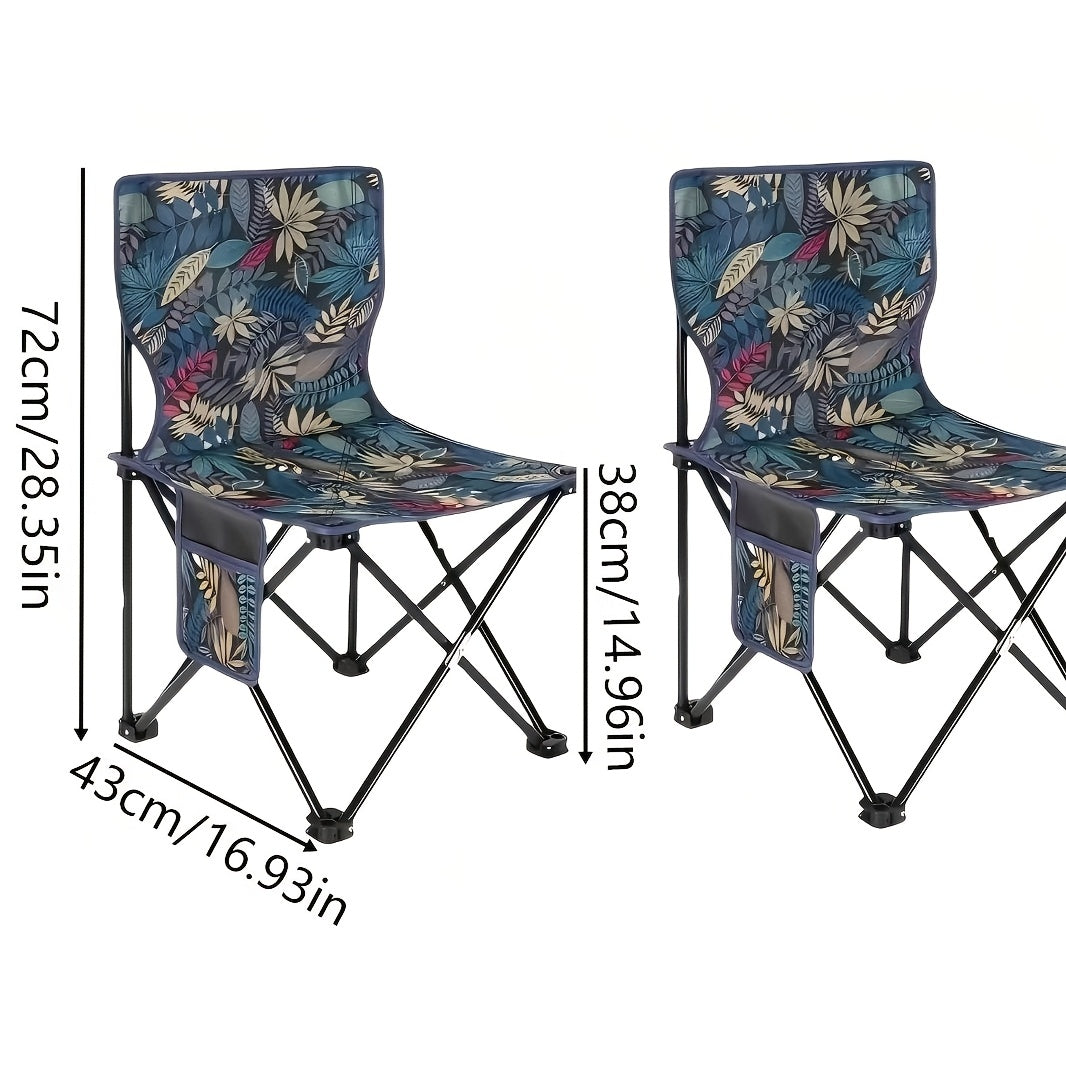 Black Portable Folding Outdoor Chairs – Lightweight Compact Design, Durable Metal Frame with Storage Bag, Ideal for Camping, Travel, Fishing & Holiday Use