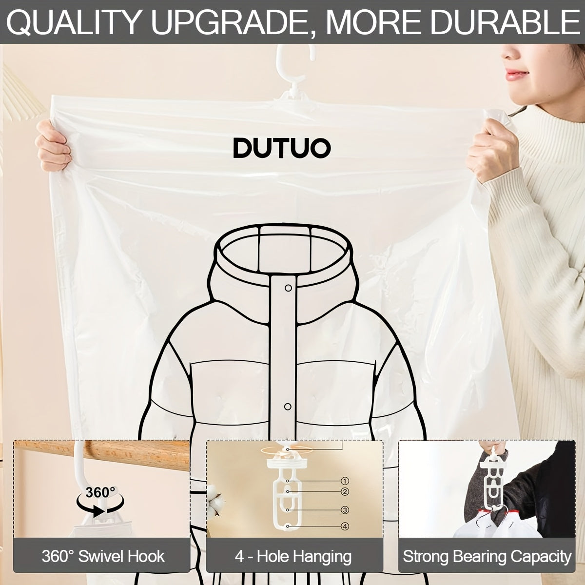 8Pcs Vacuum Storage Bags for Clothes & Suits
