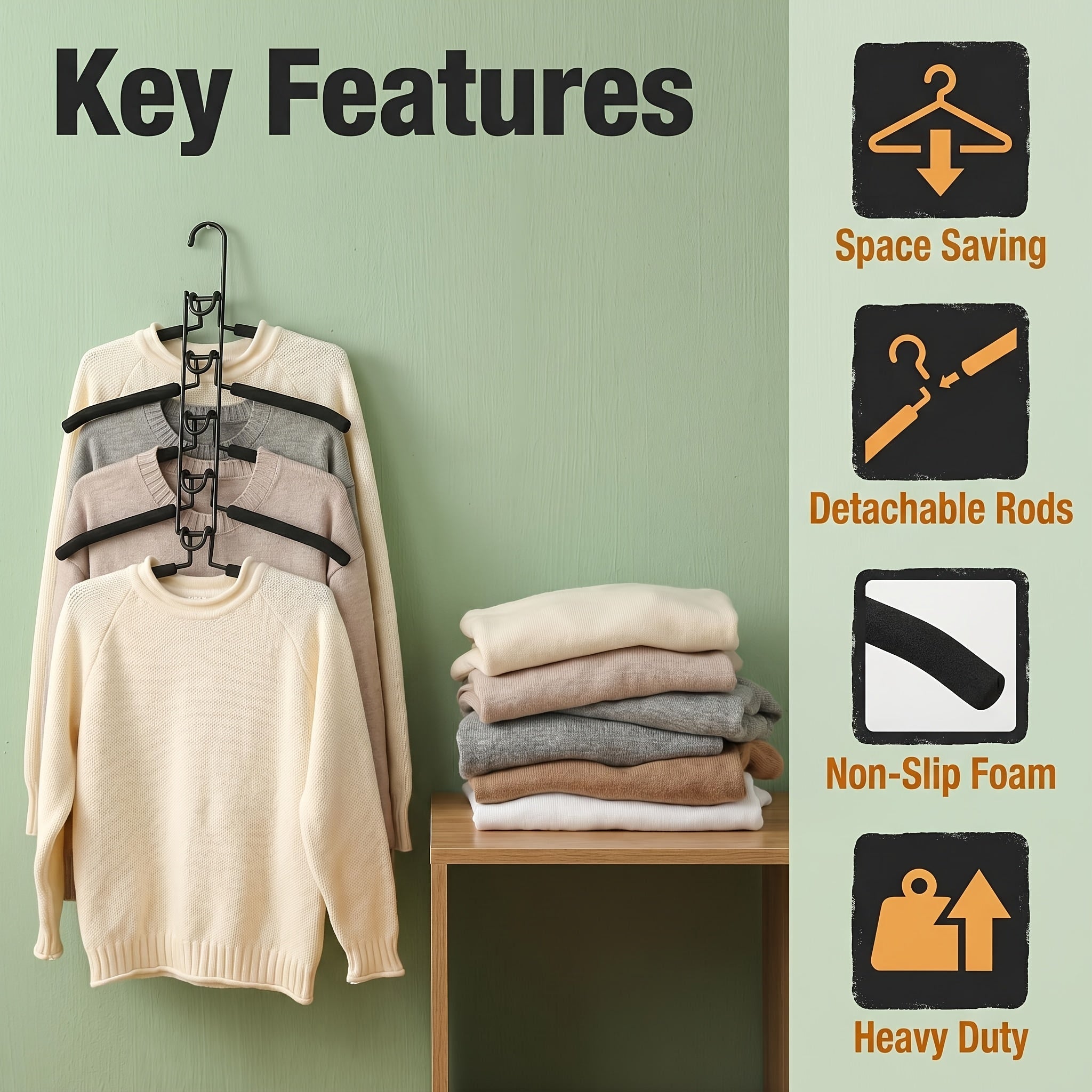 5-Pack Multi-Layer Metal Clothes Hangers