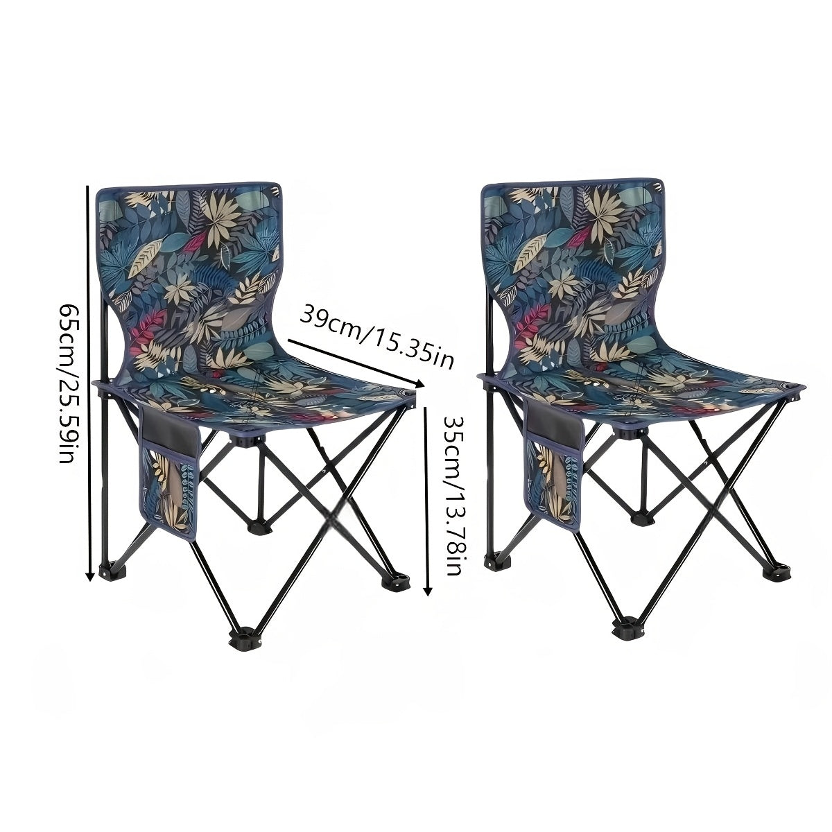 Black Portable Folding Outdoor Chairs – Lightweight Compact Design, Durable Metal Frame with Storage Bag, Ideal for Camping, Travel, Fishing & Holiday Use