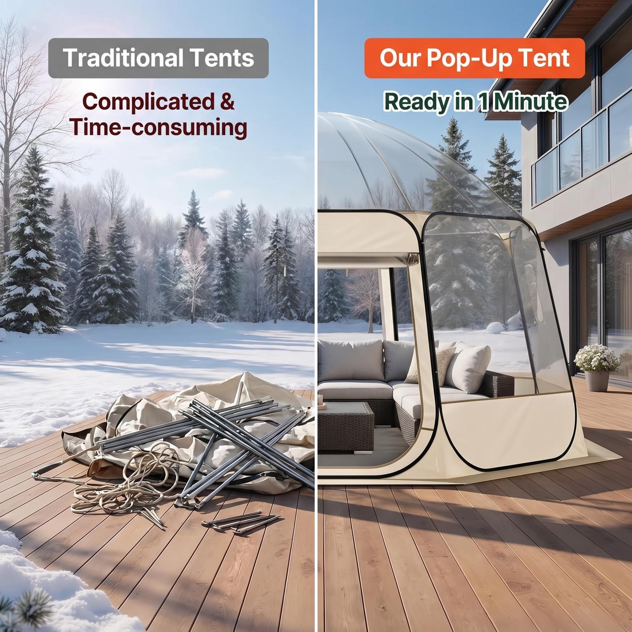 Pop-Up Bubble Tent with 360° Clear View, Ultra Spacious Weather-Resistant Outdoor Shelter for Backyard Parties, Stargazing & Relaxation
