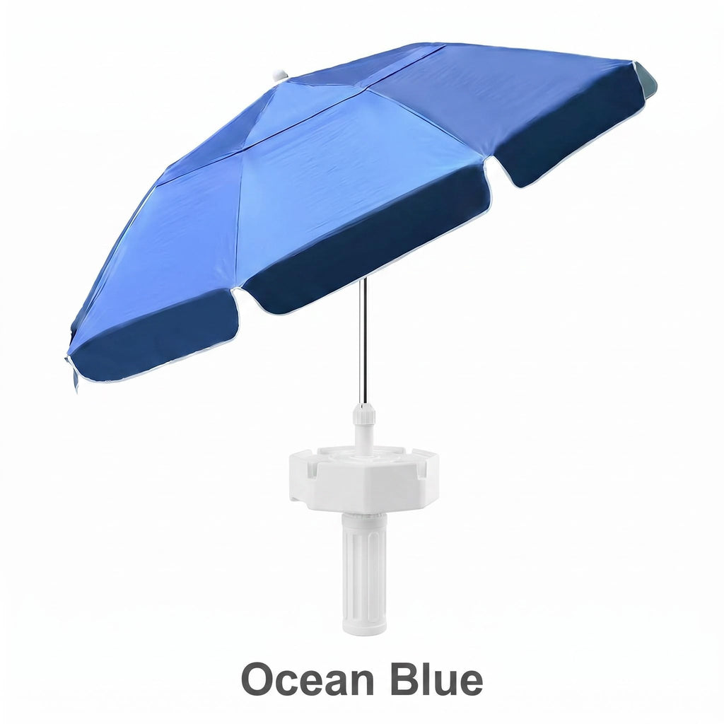 Anti-Tip Floating Base Pool Umbrella with UPF50+ UV Protection & Water Repellent Canopy, Stable Floating Sun Shade for Swimming Pool, Beach and Water Park Outdoor Use
