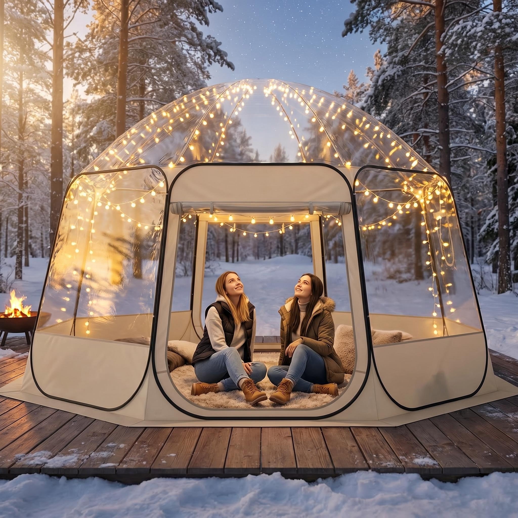 Pop-Up Bubble Tent with 360° Clear View, Ultra Spacious Weather-Resistant Outdoor Shelter for Backyard Parties, Stargazing & Relaxation