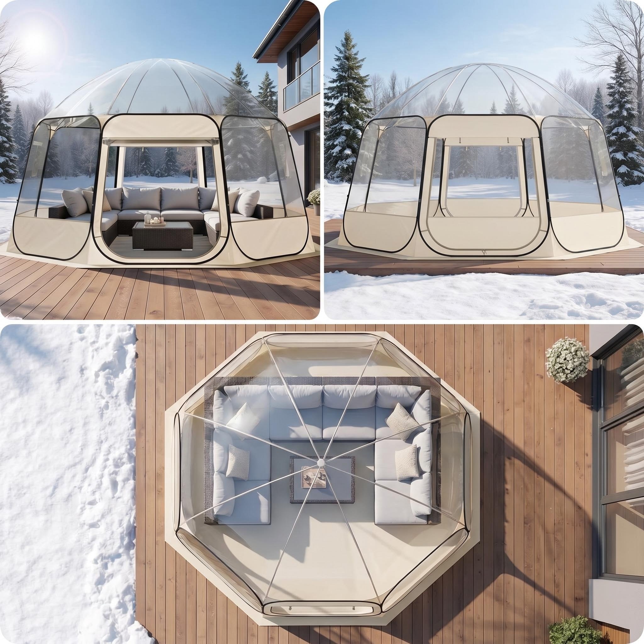 Pop-Up Bubble Tent with 360° Clear View, Ultra Spacious Weather-Resistant Outdoor Shelter for Backyard Parties, Stargazing & Relaxation