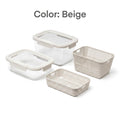 Smart Drain Design High Borosilicate Glass Container, Detachable Drain Basket + Locking Airtight Lid, Replace Stained Plastic Storage for Home Kitchen & Refrigerator