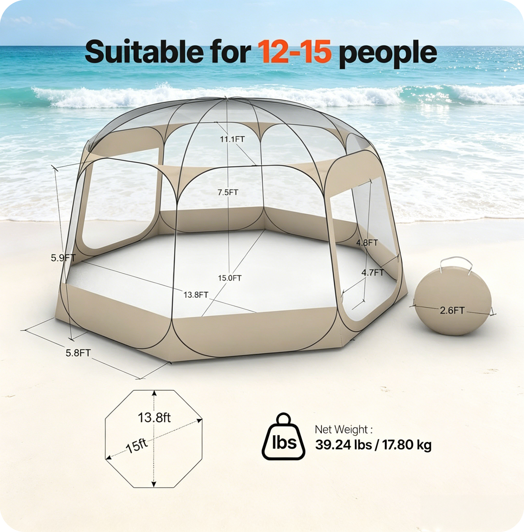 Pop-Up Bubble Tent with 360° Clear View, Ultra Spacious Weather-Resistant Outdoor Shelter for Backyard Parties, Stargazing & Relaxation