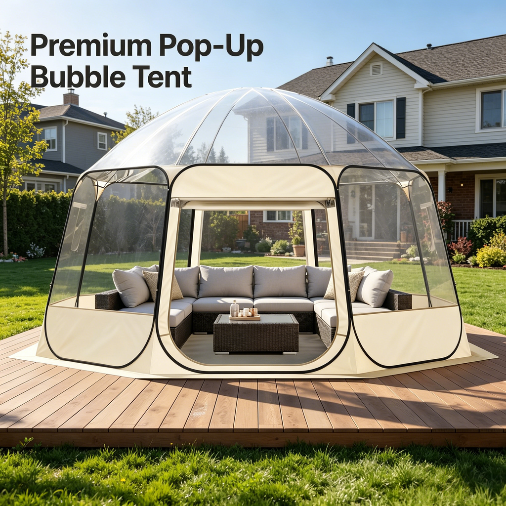 Pop-Up Bubble Tent with 360° Clear View, Ultra Spacious Weather-Resistant Outdoor Shelter for Backyard Parties, Stargazing & Relaxation