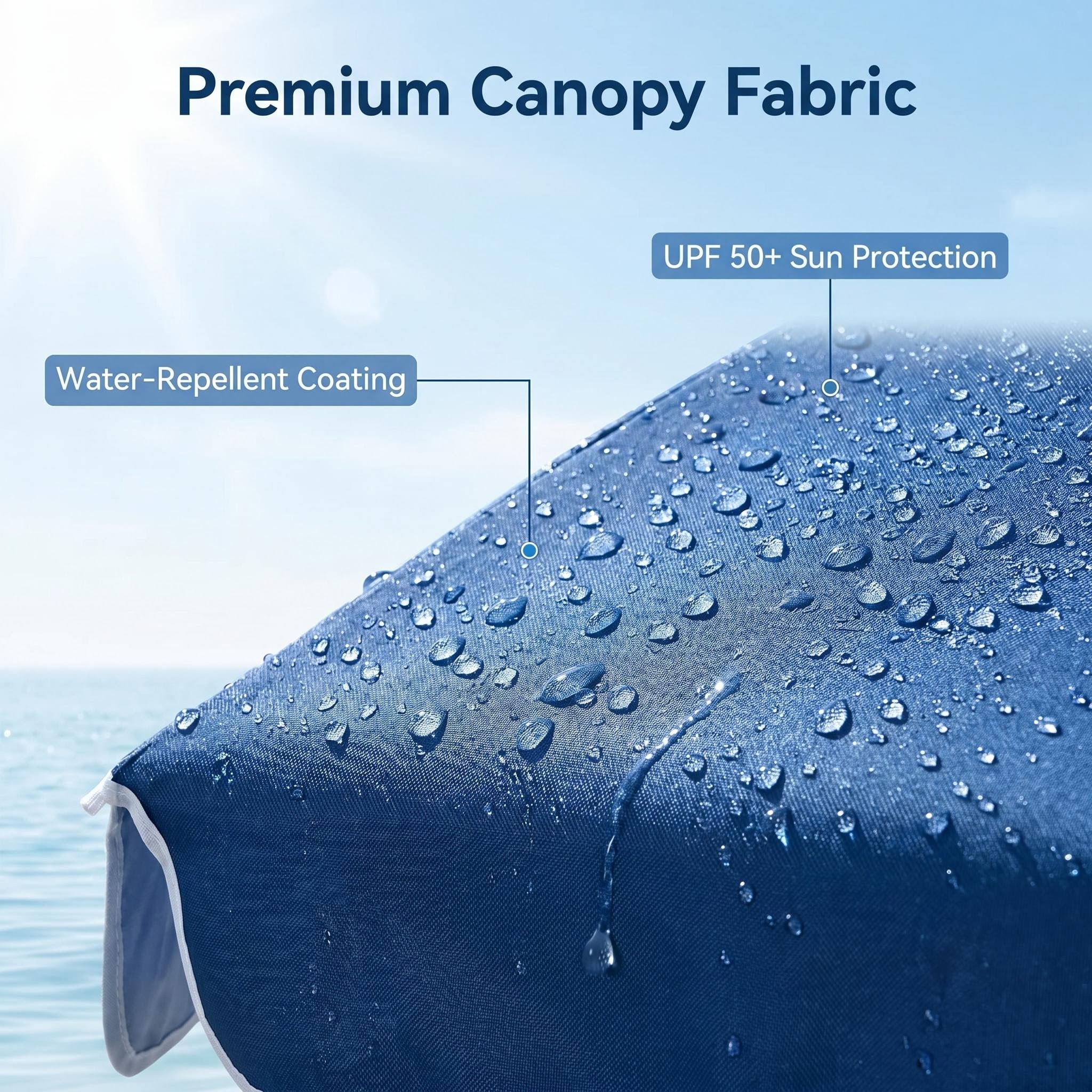 Anti-Tip Floating Base Pool Umbrella with UPF50+ UV Protection & Water Repellent Canopy, Stable Floating Sun Shade for Swimming Pool, Beach and Water Park Outdoor Use
