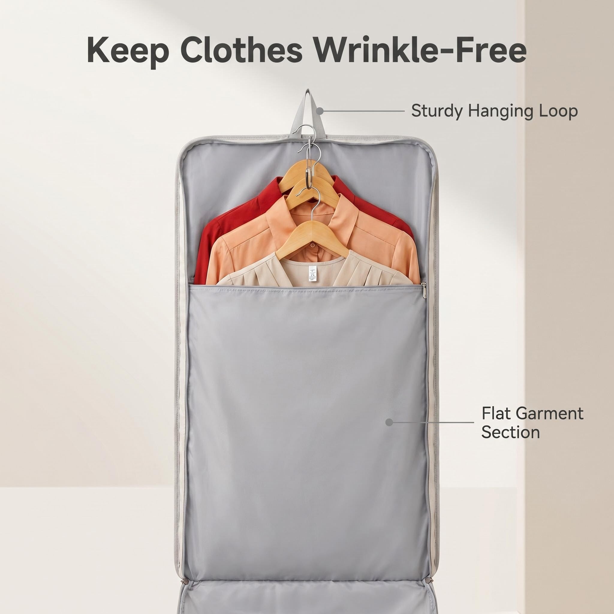 2-in-1 Convertible Garment Duffle Travel Bag, Water Resistant & Scratch Resistant Fabric, Hanging Suit Carry Bag for Business Trip, Weekend Getaway