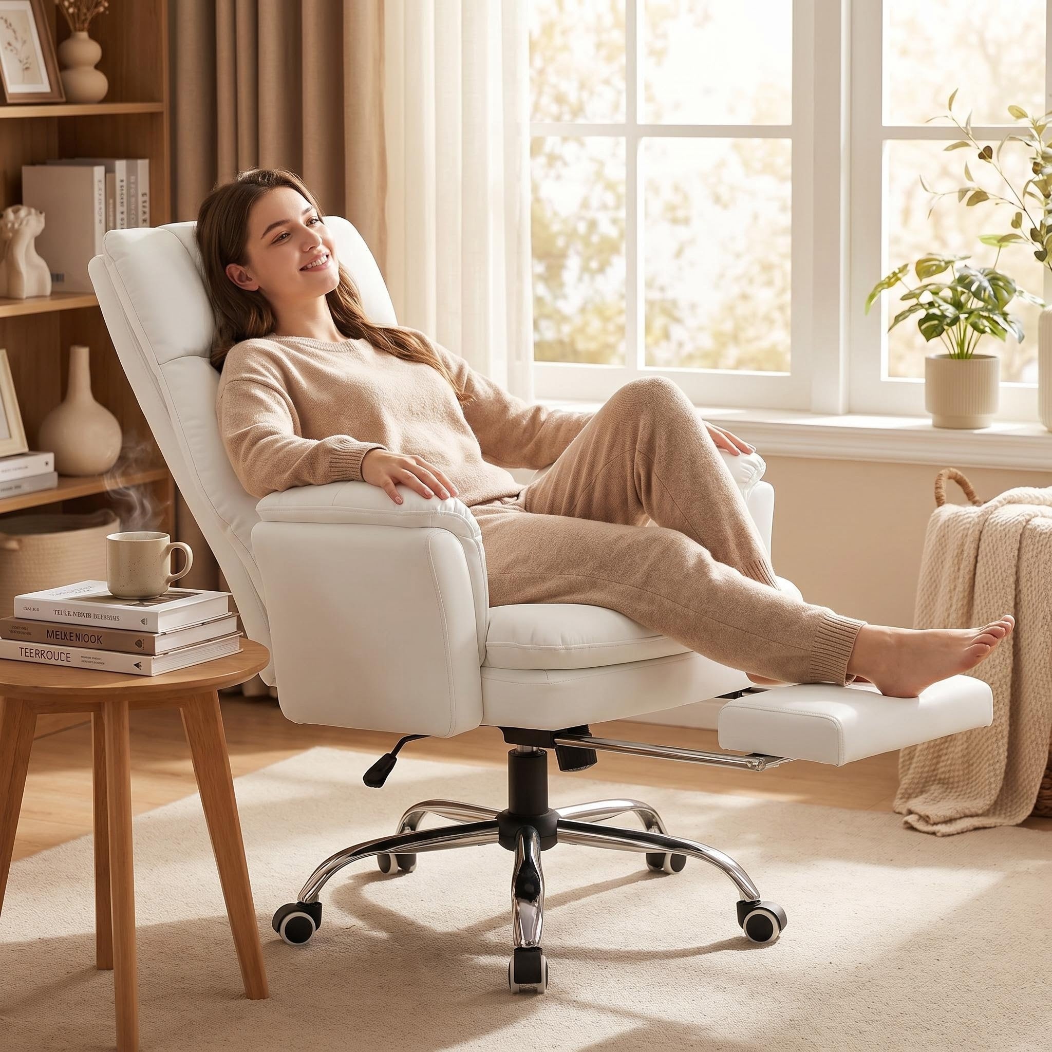 Heavy Duty 400LBS Office Chair, Ergonomic Design with Adjustable Arms & Footrest