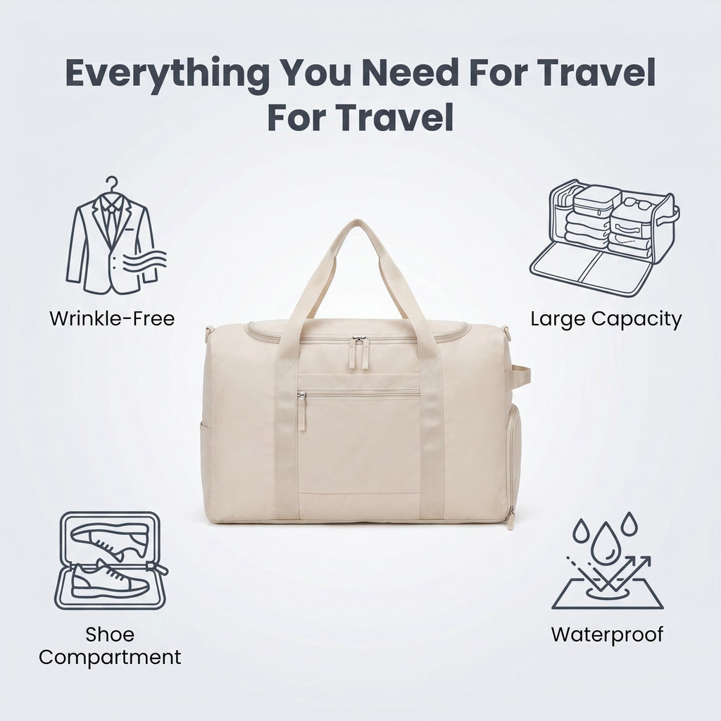 2-in-1 Convertible Garment Duffle Travel Bag, Water Resistant & Scratch Resistant Fabric, Hanging Suit Carry Bag for Business Trip, Weekend Getaway