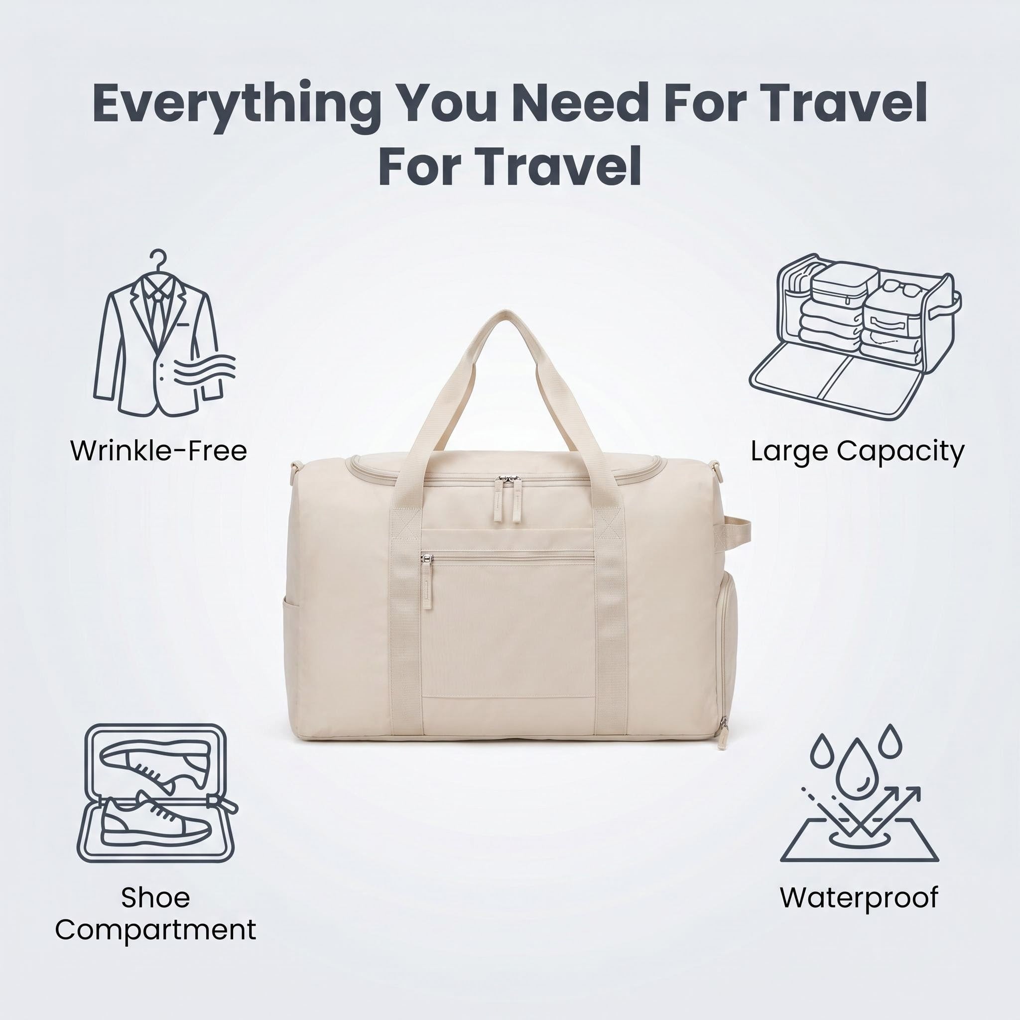 2-in-1 Convertible Garment Duffle Travel Bag, Water Resistant & Scratch Resistant Fabric, Hanging Suit Carry Bag for Business Trip, Weekend Getaway