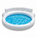 Premium Durable Inflatable Pool Featuring Integrated Beverage Ice Compartment & Ergonomic Backrest, Heavy-Duty Leakproof PVC for Patio, Lawn Outdoor Entertainment
