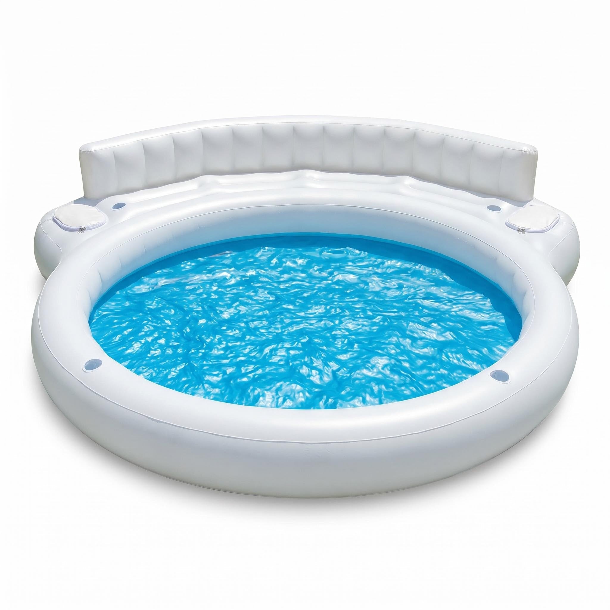Premium Durable Inflatable Pool Featuring Integrated Beverage Ice Compartment & Ergonomic Backrest, Heavy-Duty Leakproof PVC for Patio, Lawn Outdoor Entertainment