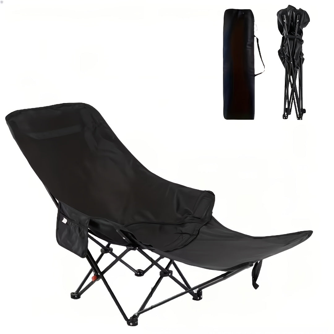 286.6 Lbs Heavy‑Duty Foldable Beach Chair with Adjustable Height & Crisscross Backrest – Portable Outdoor Chair for Camping, Fishing, Travel, Poolside & Picnic, Featuring Button‑Release Folding Mechanism and Durable Fabric