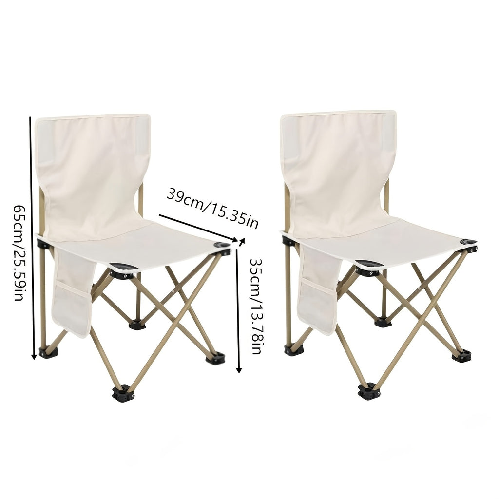 Black Portable Folding Outdoor Chairs – Lightweight Compact Design, Durable Metal Frame with Storage Bag, Ideal for Camping, Travel, Fishing & Holiday Use